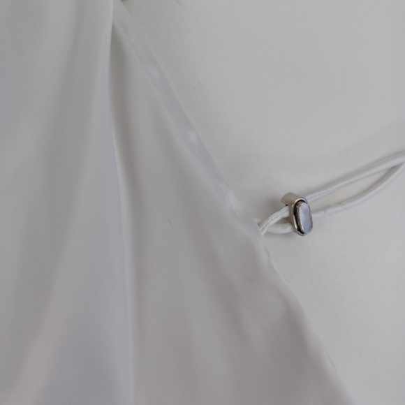 Maniere De Voir Satin Ruched Mini Dress Size 12 Women Sleeveless In White - Picture 12 of 16